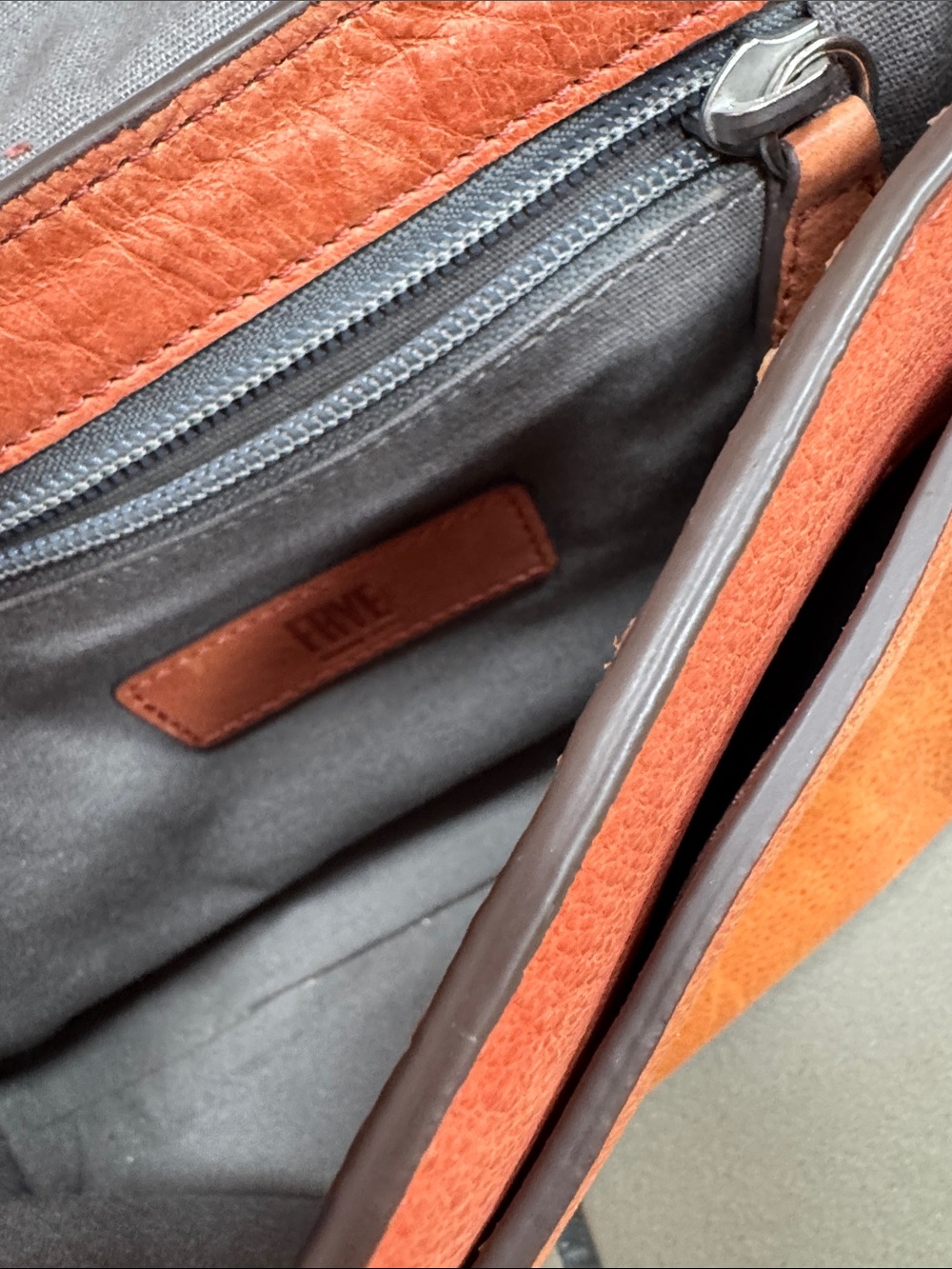 Frye Orange Leather Flap Crossbody - Picture 4 of 8